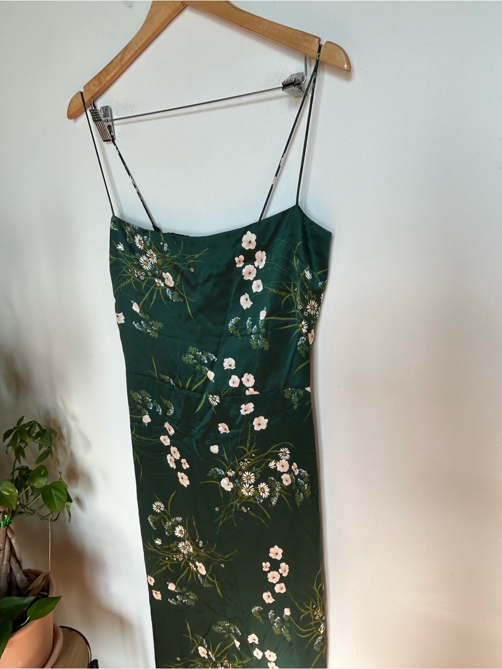 Reformation Frankie Floral Silk Maxi Dress in Buena Green Size 8 - Picture 10 of 16